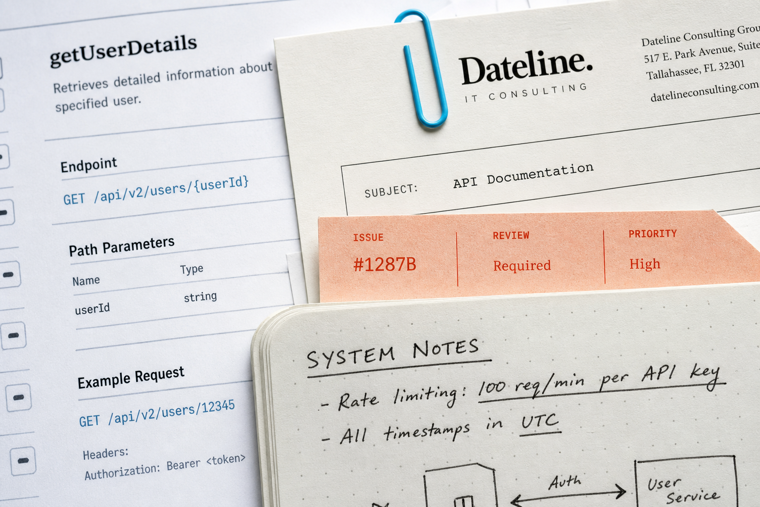 Structured commerce briefing notes and issue markers