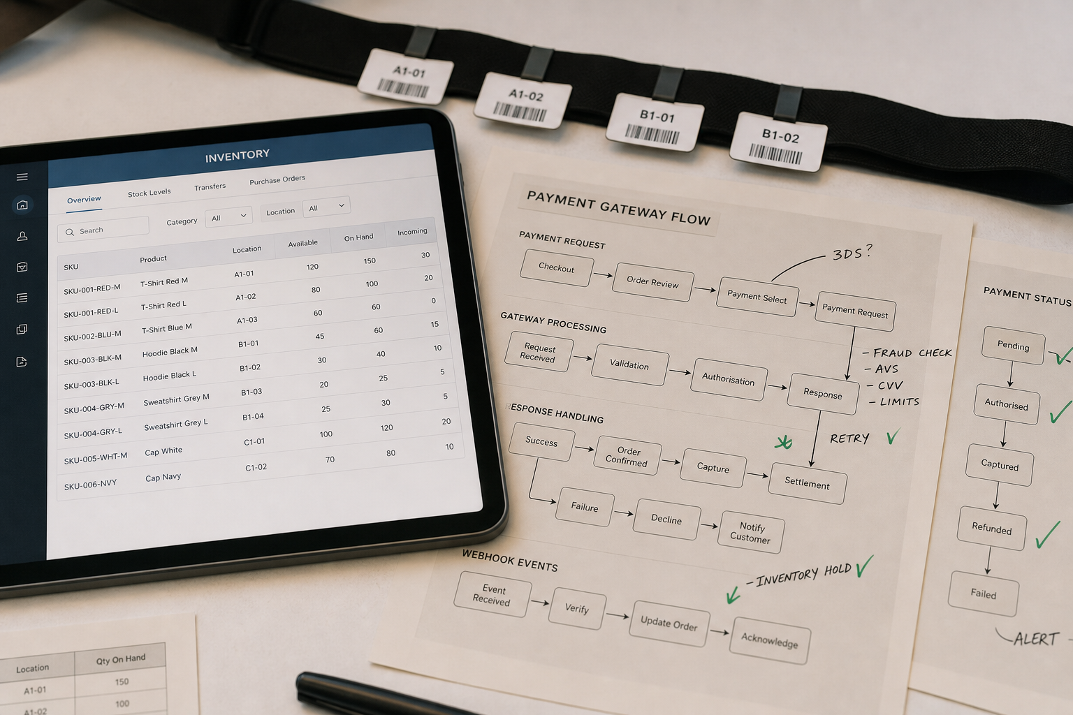 Inventory management and payment gateway planning